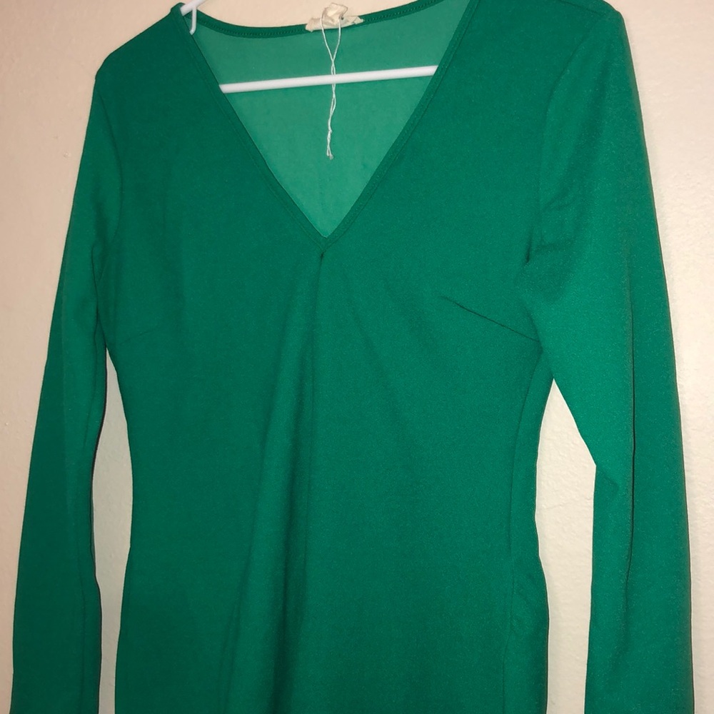 Long green going out dress